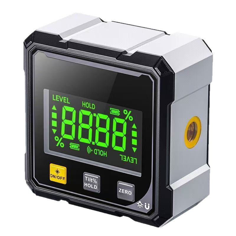 Magnetic Digital Angle Finder with Dual Laser Guide & 360° Magnetic Attachment Rechargeable Angle Meter for Woodworking Construction and Machinery