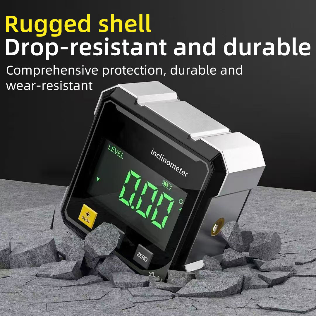 Magnetic Digital Angle Finder with Dual Laser Guide & 360° Magnetic Attachment Rechargeable Angle Meter for Woodworking Construction and Machinery
